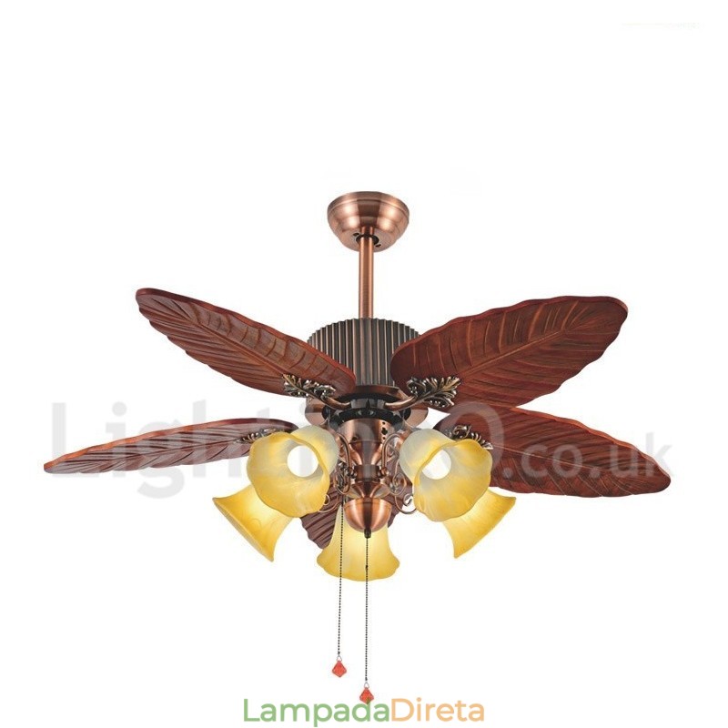 Ventilador de teto vintage Country Retro Rustic Lodge de 48"