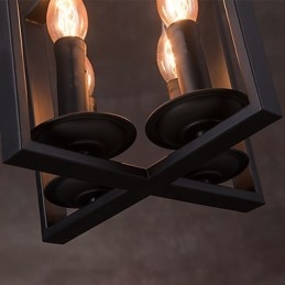 Luminária pendente de ferro minimalista vintage com 4 luzes