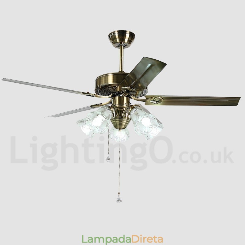 Ventilador de teto vintage estilo europeu de 52"