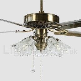 Ventilador de teto vintage estilo europeu de 52"