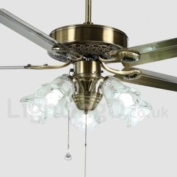 Ventilador de teto vintage estilo europeu de 52"
