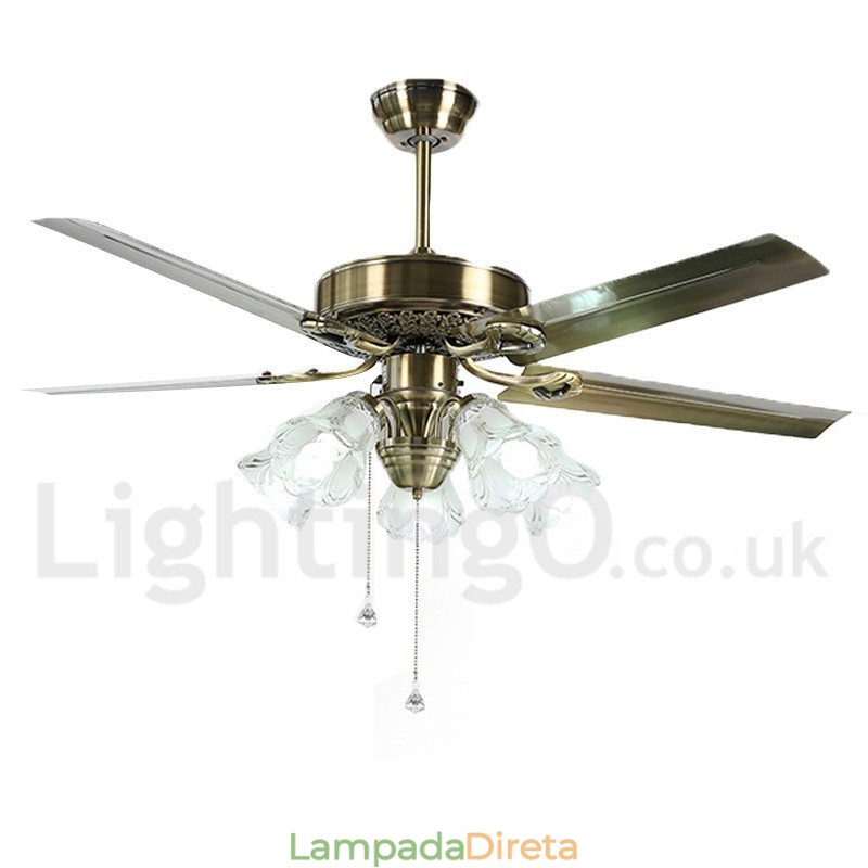 Ventilador de teto vintage estilo europeu de 52"