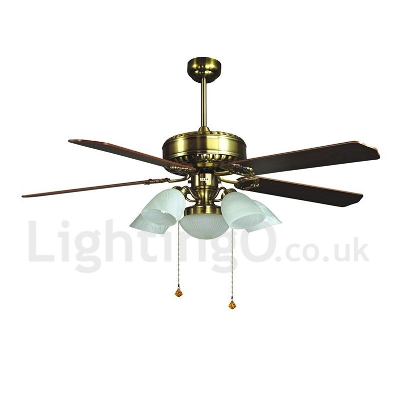 Ventilador de teto moderno contemporâneo estilo europeu de 52 pol.
