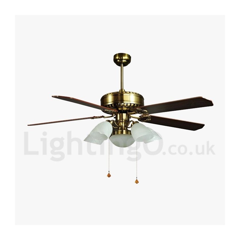 Ventilador de teto moderno contemporâneo estilo europeu de 52 pol.