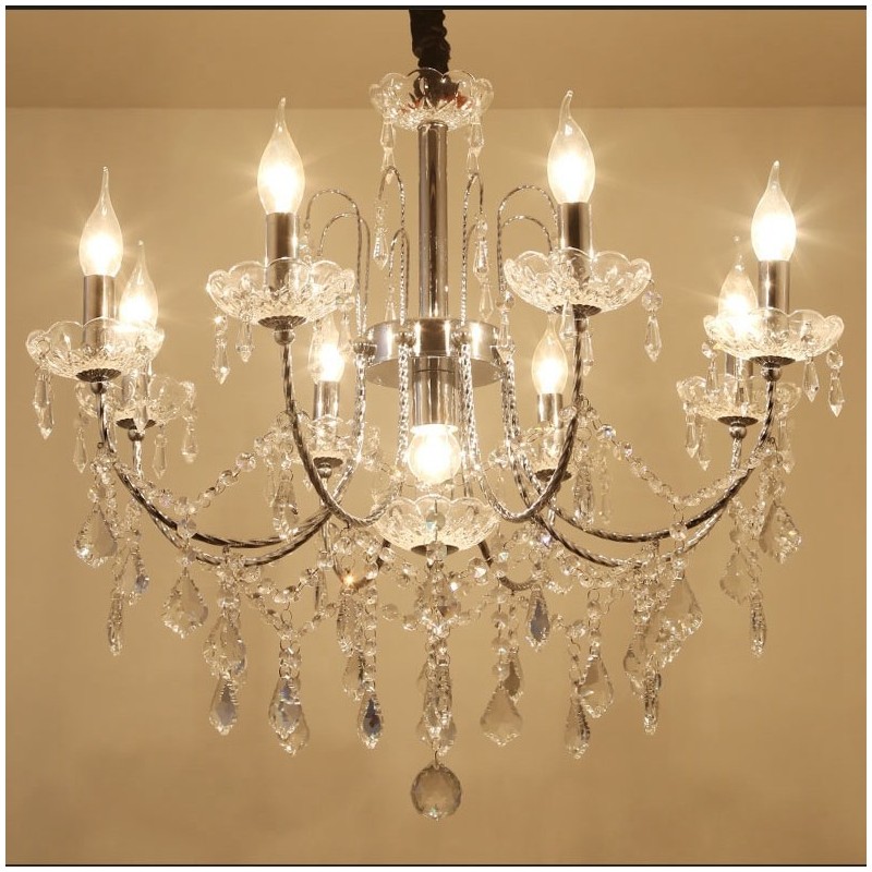 Lustre de Cristal Elegante com 9 Luzes
