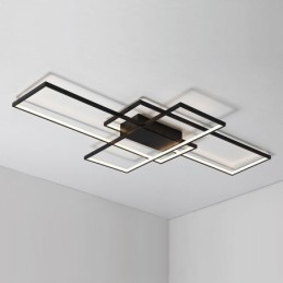 Luminária de teto moderna contemporânea em alumínio com pintura embutida, luminária de parede com dimmer remoto para sala de estar, quarto, também pode ser usada como luminária de parede