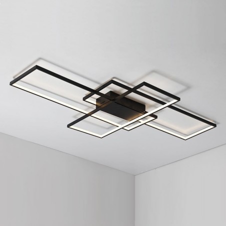 Luminária de teto moderna contemporânea em alumínio com pintura embutida, luminária de parede com dimmer remoto para sala de estar, quarto, também pode ser usada como luminária de parede Luminária de teto moderna contemporânea em alumínio com pintura embutida, luminária de parede com dimmer remoto para sala de estar, quarto, também pode ser usada como luminária de parede