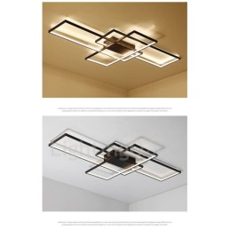 Luminária de teto moderna contemporânea em alumínio com pintura embutida, luminária de parede com dimmer remoto para sala de estar, quarto, também pode ser usada como luminária de parede