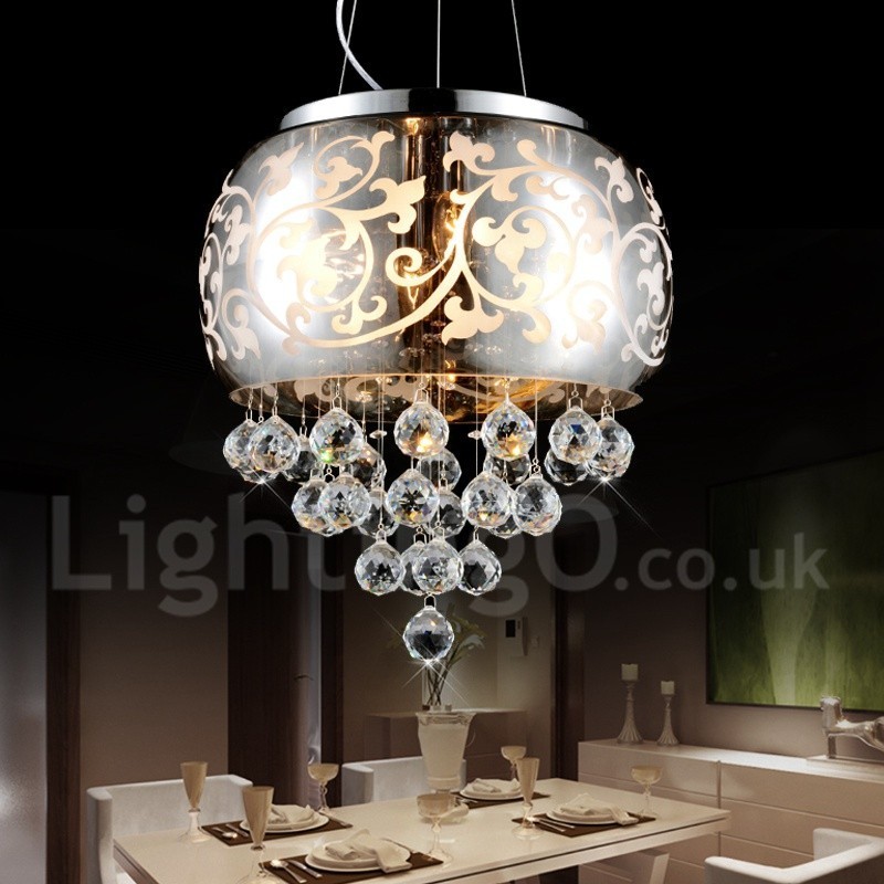 Luminária pendente de cristal contemporânea moderna