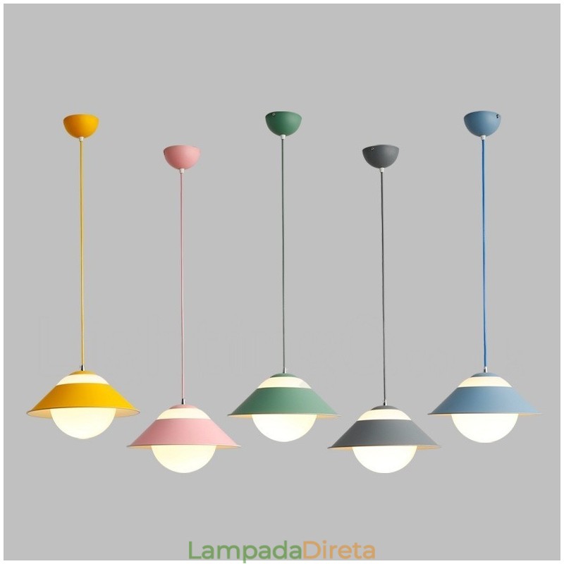 Luminária pendente moderna contemporânea de aço