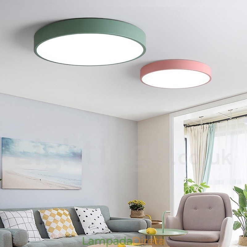 Luminária de teto moderna contemporânea em aço com várias cores