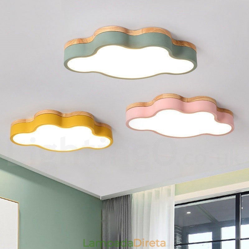 Macaron Multicolor Moderno Contemporâneo Aço Flush Madeira Luz de Teto