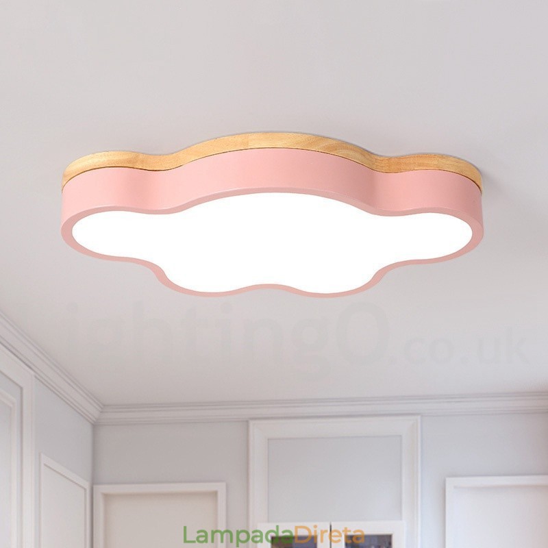Macaron Multicolor Moderno Contemporâneo Aço Flush Madeira Luz de Teto