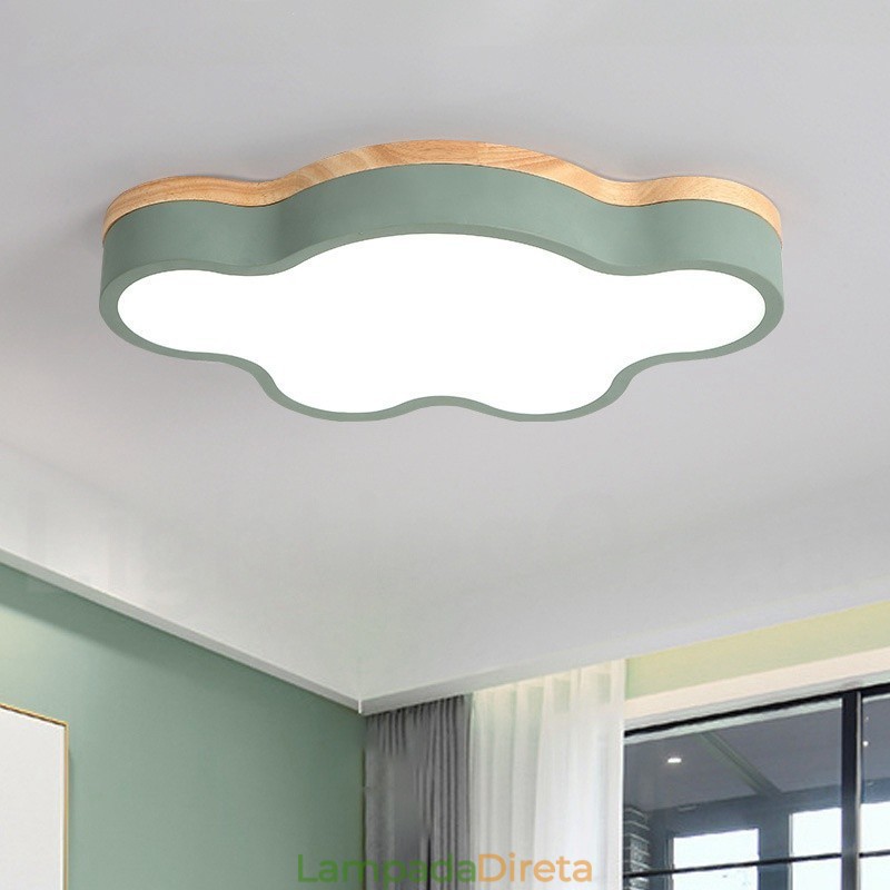 Macaron Multicolor Moderno Contemporâneo Aço Flush Madeira Luz de Teto