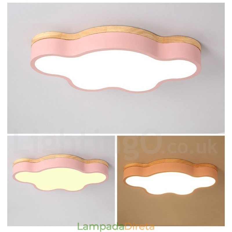 Macaron Multicolor Moderno Contemporâneo Aço Flush Madeira Luz de Teto