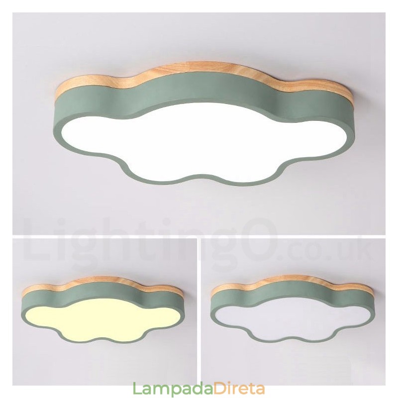 Macaron Multicolor Moderno Contemporâneo Aço Flush Madeira Luz de Teto
