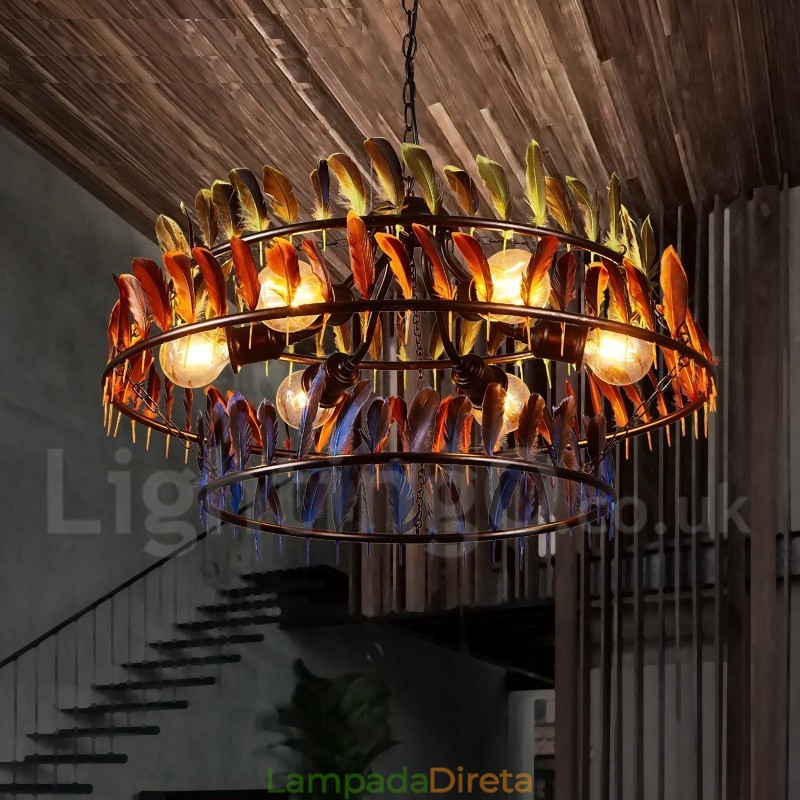 Loja de iluminação retrô Luz de lustre pendente