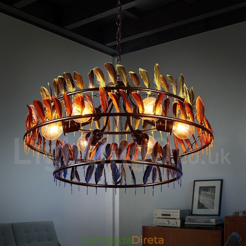 Loja de iluminação retrô Luz de lustre pendente