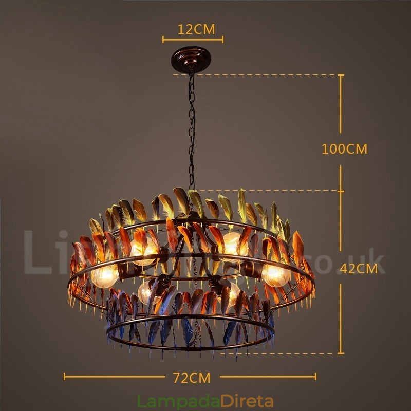 Loja de iluminação retrô Luz de lustre pendente