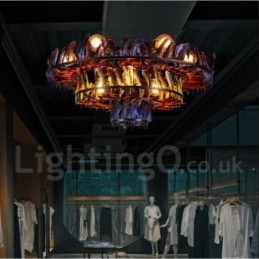 Loja de iluminação de aço retrô, lustre pendente, luz