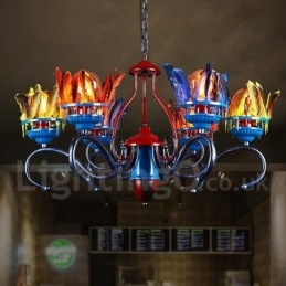 Loja de iluminação de aço retrô, lustre pendente, luz