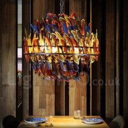 Loja de iluminação de aço retrô, lustre pendente, luz