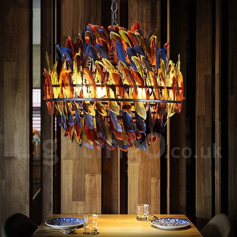 Loja de iluminação de aço retrô, lustre pendente, luz