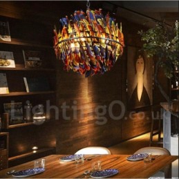 Loja de iluminação de aço retrô, lustre pendente, luz