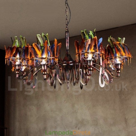 Loja de iluminação de aço retrô, lustre pendente, luz Loja de iluminação de aço retrô, lustre pendente, luz