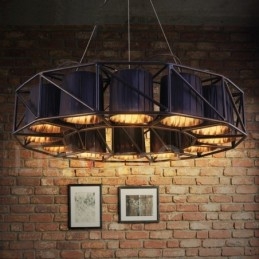 Loja de iluminação de aço estilo industrial, lustre pendente, luz