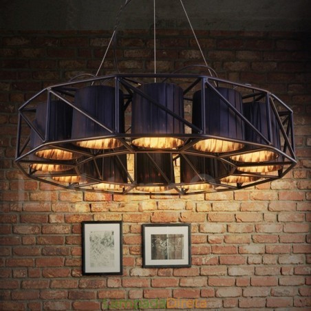 Loja de iluminação de aço estilo industrial, lustre pendente, luz Loja de iluminação de aço estilo industrial, lustre pendente, luz