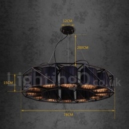 Loja de iluminação de aço estilo industrial, lustre pendente, luz