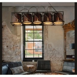 Loja de iluminação de aço estilo industrial, lustre pendente, luz