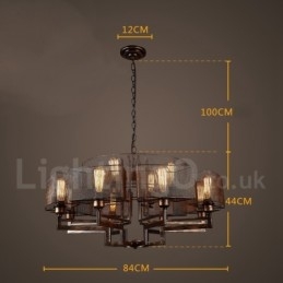Loja de iluminação de aço estilo industrial, lustre pendente, luz