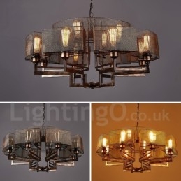 Loja de iluminação de aço estilo industrial, lustre pendente, luz