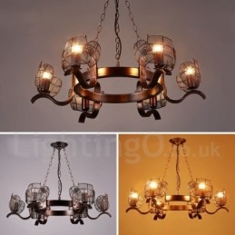 Loja de iluminação de aço estilo industrial, lustre pendente, luz