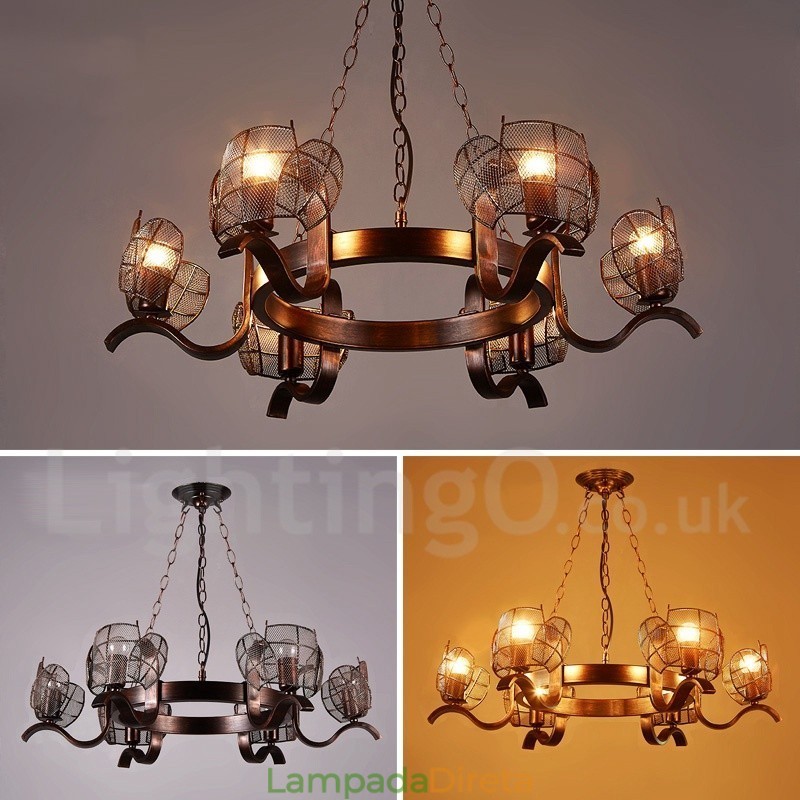 Loja de iluminação de aço estilo industrial, lustre pendente, luz