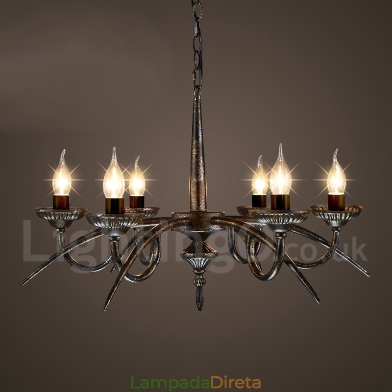Loja de iluminação de aço estilo industrial, lustre pendente, luz