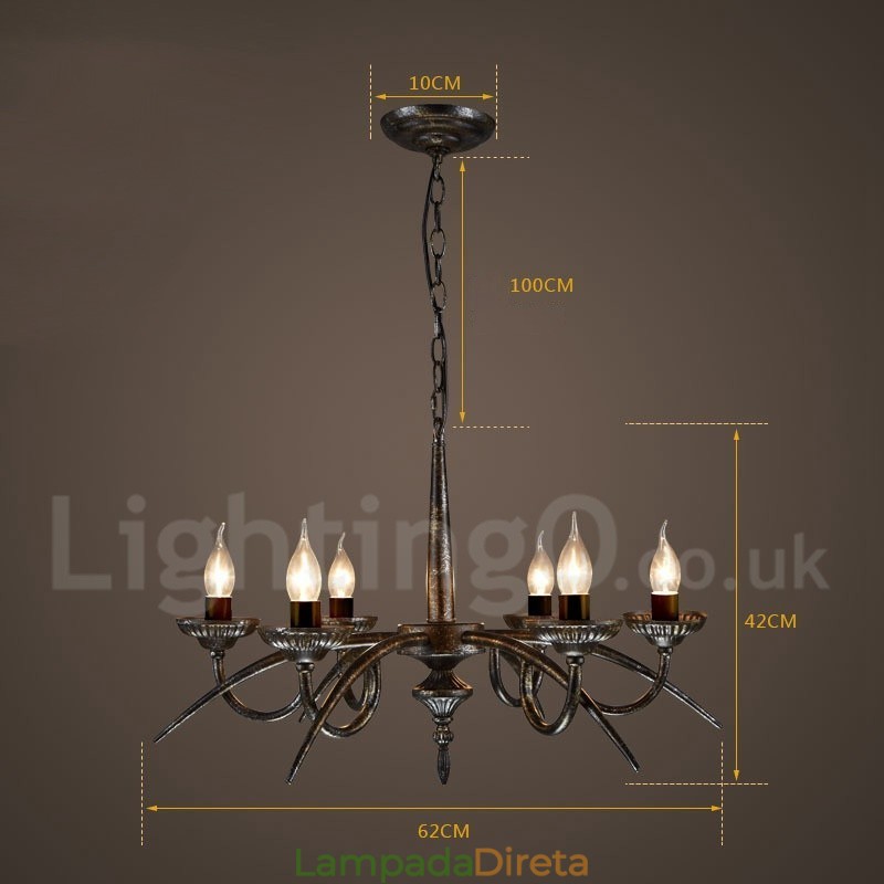 Loja de iluminação de aço estilo industrial, lustre pendente, luz