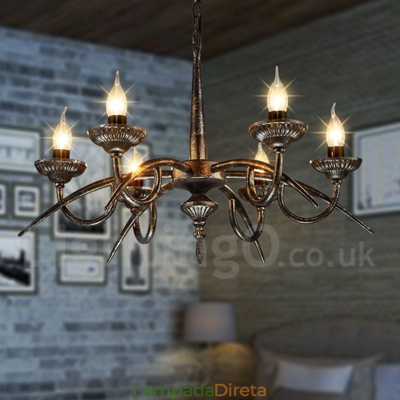 Loja de iluminação de aço estilo industrial, lustre pendente, luz