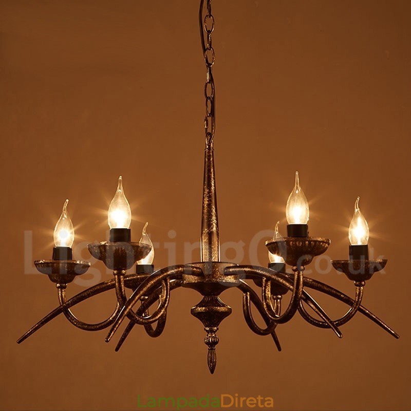 Loja de iluminação de aço estilo industrial, lustre pendente, luz