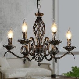 Loja de iluminação de aço estilo industrial, lustre pendente, luz