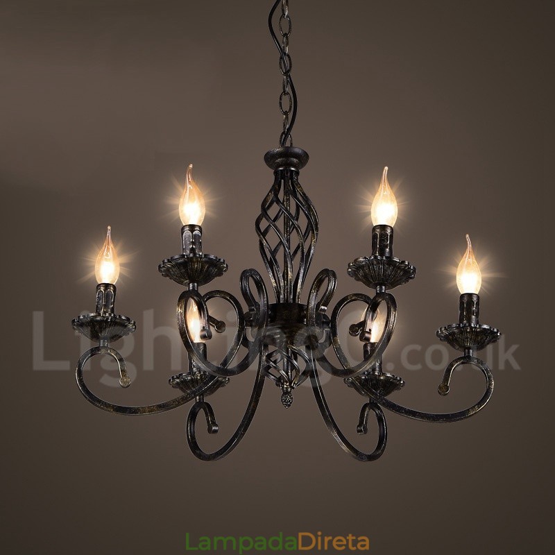 Loja de iluminação de aço estilo industrial, lustre pendente, luz