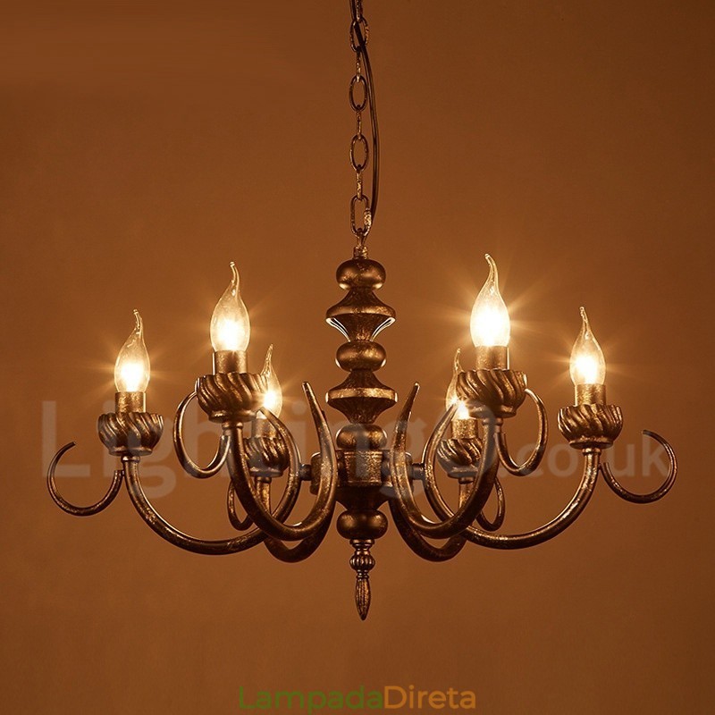 Loja de iluminação de aço estilo industrial, lustre pendente, luz