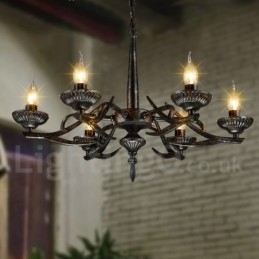 Loja de iluminação de aço estilo industrial, lustre pendente, luz
