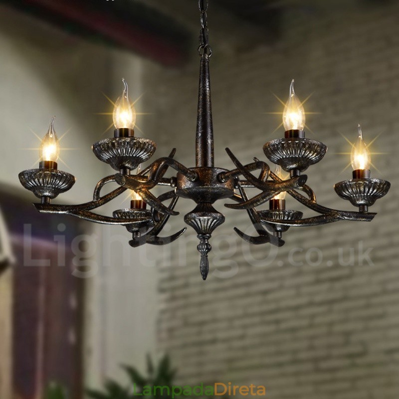 Loja de iluminação de aço estilo industrial, lustre pendente, luz