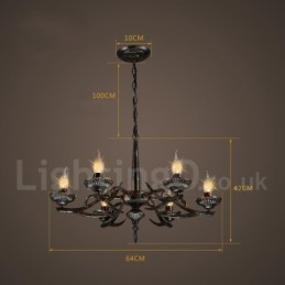 Loja de iluminação de aço estilo industrial, lustre pendente, luz