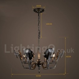Loja de iluminação de aço estilo industrial, lustre pendente, luz
