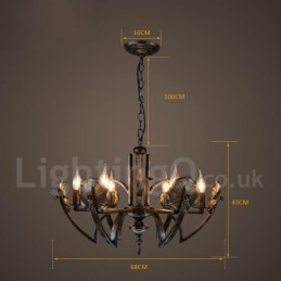 Loja de iluminação de aço estilo industrial, lustre pendente, luz