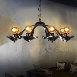 Loja de iluminação de aço estilo industrial, lustre pendente, luz